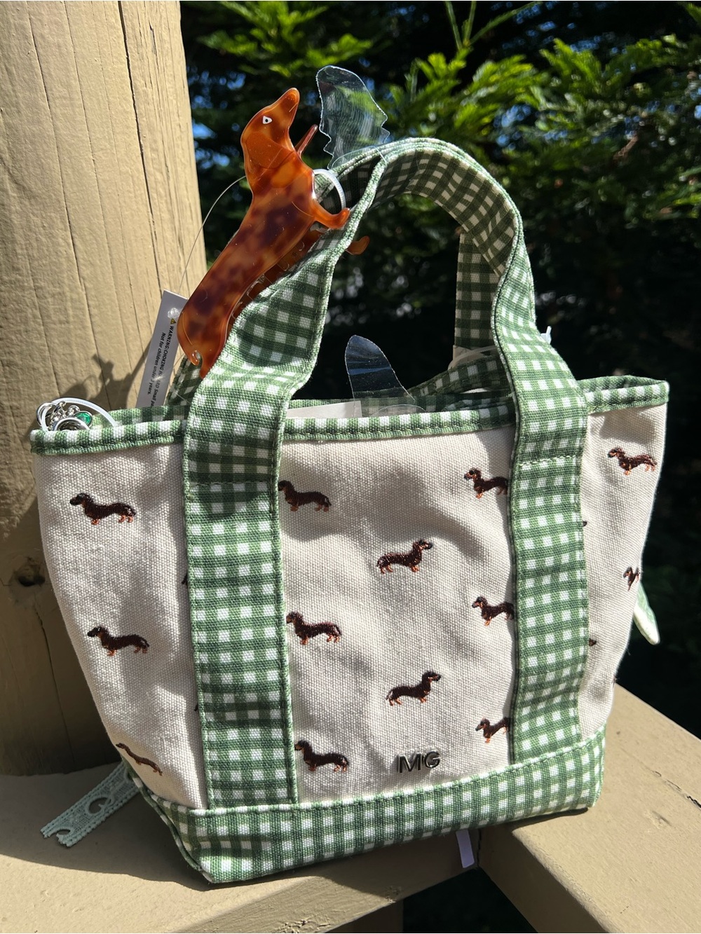 Madden Girl Dachshund Doxie Viral Mini Tote Bag - Picture 2 of 8